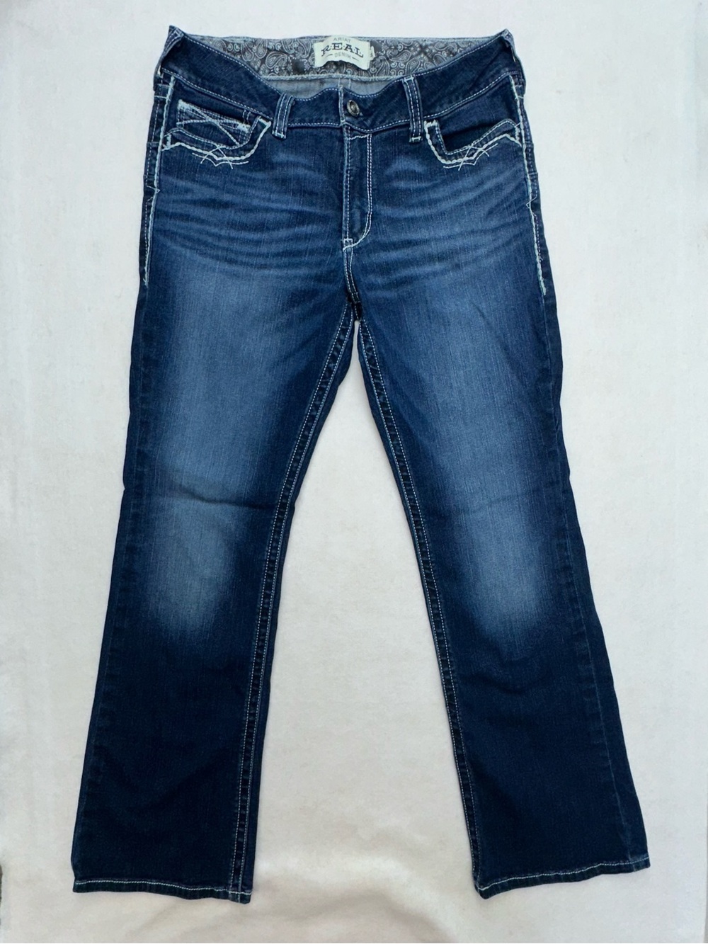 Ariat Mid Rise Bootcut Jean Entwined Marine Blue 33 Regular 33R